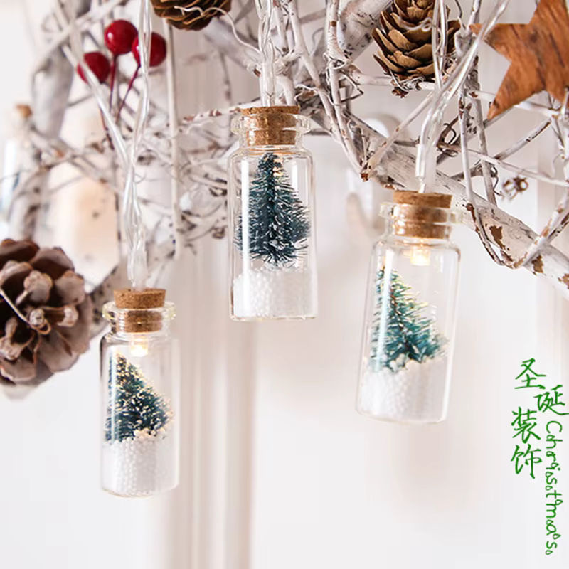 LED Weihnachts Wunschflaschen Lichterkette mit 10 LEDs in Transparent und Warmweiß, 1,5 m Länge - Bild 3