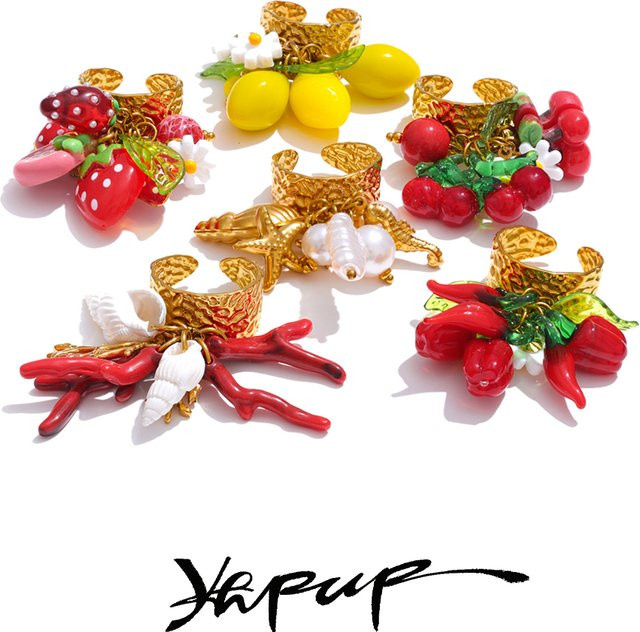 Yhpup Ring Edelstahl, Gold, Perle, verstellbar - Bild 1