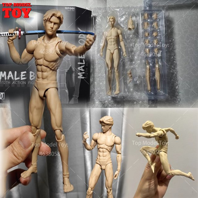 Mirrfig MF001 Männlicher Muskel-Gelenkkörper, Actionfigur, 1/12 Maßstab, Weiß-Gelbe Haut - Bild 1
