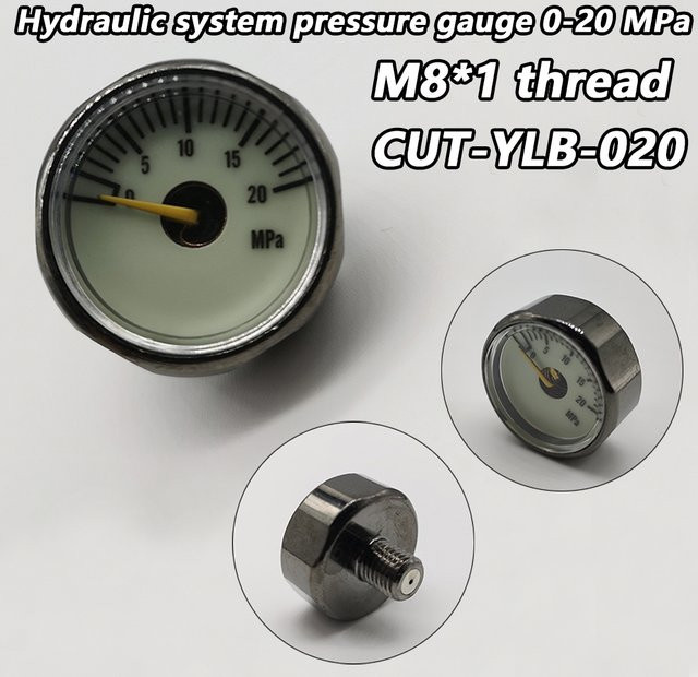 CUT Hydraulikdruck-Messgerät 0-20Mpa mit M8*1 Gewindesystem in Silber - Bild 1