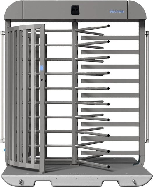 Schake Drehkreuz V-Turnstile Bauzaunmodul verzinkt in Schwarz, Höhe: 241 cm, Breite: 200 cm, Tiefe: 200 cm - Bild 1