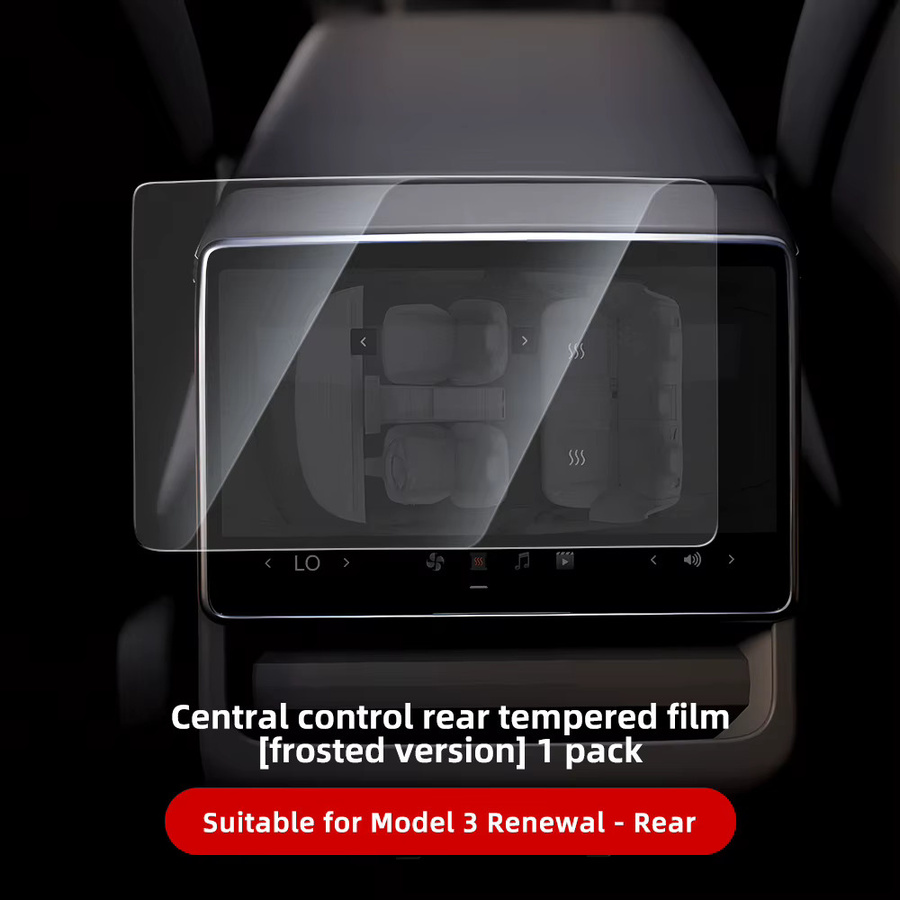 YZ Schutzfolie aus gehärtetem Glas für Tesla Model 3/Y Highland Juniper, hintere Reihe Mittelsteuerung und Touchscreen, transparent - Bild 4