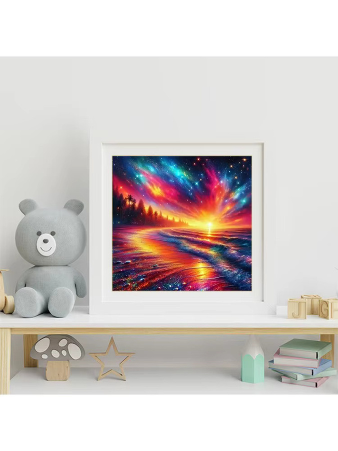 EverShine Diamant-Mosaik Set Meereslandschaft und Sternenhimmel in Multicolour mit runden Steinen für Erwachsene - Bild 3