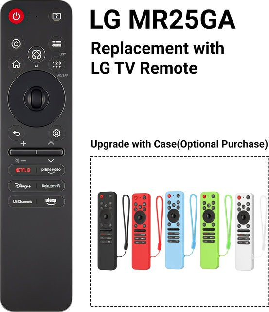 PINGEQUA Bluetooth-Sprachfernbedienung MR25GA in Schwarz, kompatibel mit LG Fernsehern der Modellreihe 2025 - Bild 1