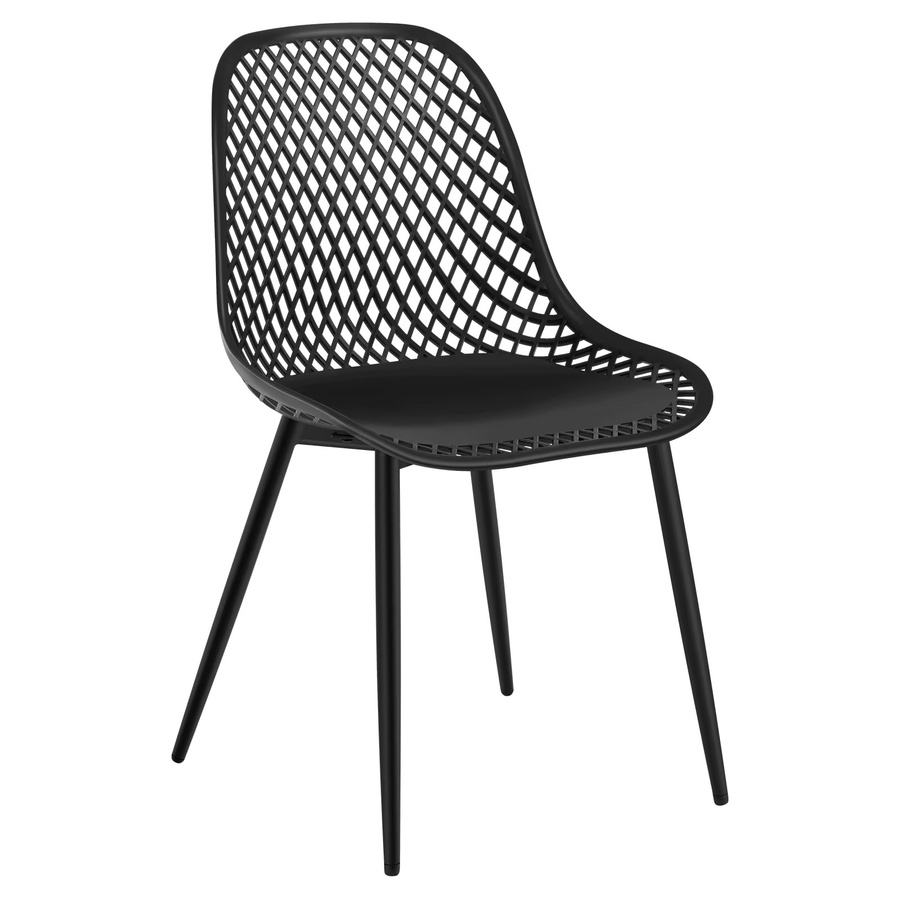 WOLTU 4er-Set Esszimmerstühle Muschel-Loungesessel im skandinavischen Design mit Metallbeinen, Grau/Schwarz - Bild 3