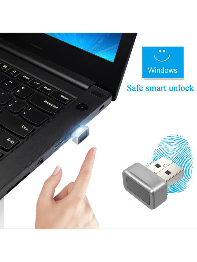 VODOOL USB-Fingerabdruckleser FIDO U2F Sicherheitsschlüssel mit Windows Hello Anti-Spoofing und 360 Grad Berührungssensor - Bild 5