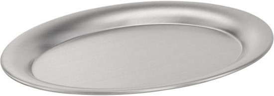 APS Serviertablett KAFFEEHAUS aus Edelstahl in Silber, oval und matt, B/H/T: 14 x 20 x 1 cm - Bild 1