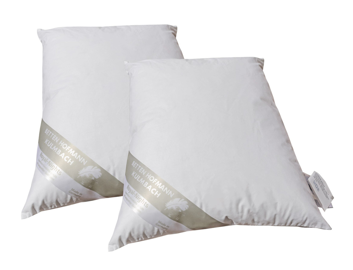 2er Set Hofmanns Lendenkissen und Nackenkissen aus 100% Daunen in Weiß, B/H: 40 x 25 cm - Bild 1