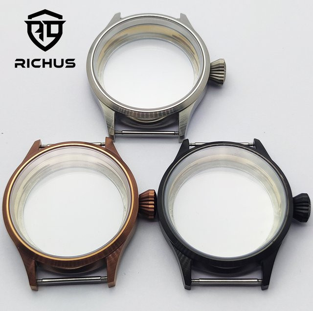 RICHUS Uhrengehäuse Edelstahl, 43 mm, Silber, Saphirglas - Bild 1