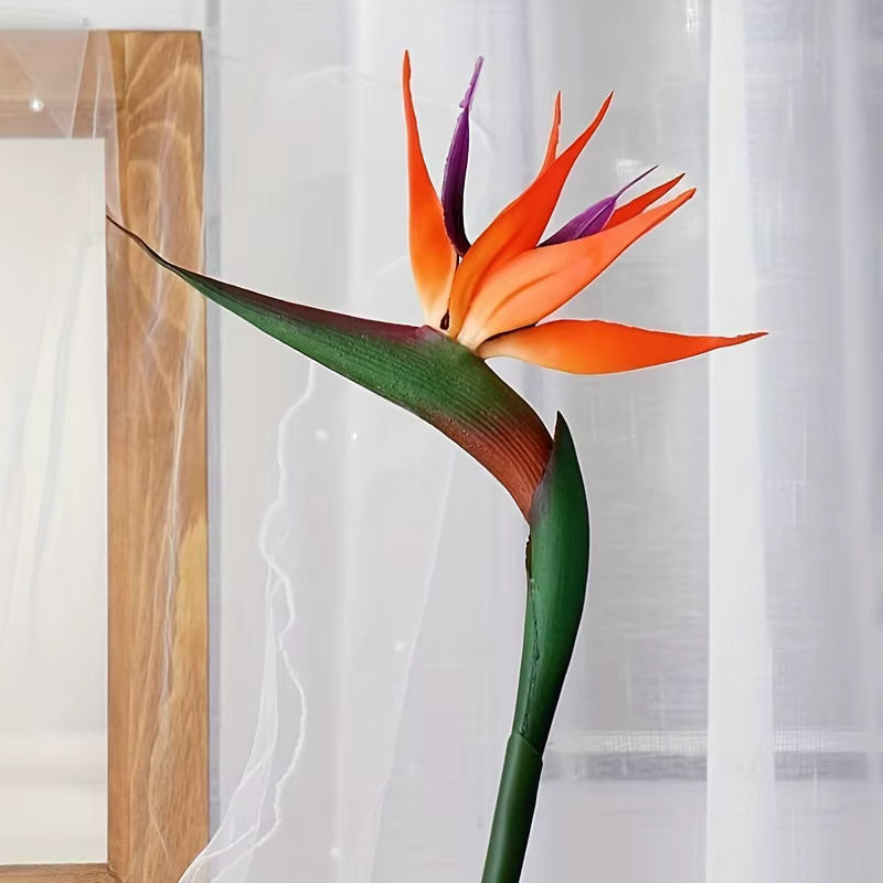 3er Set künstliche Paradiesvogel-Blumen Strelitzia von HAOSHICS in Orange, 62,23 cm lange Stielblumen für deine DIY Dekoration - Bild 5