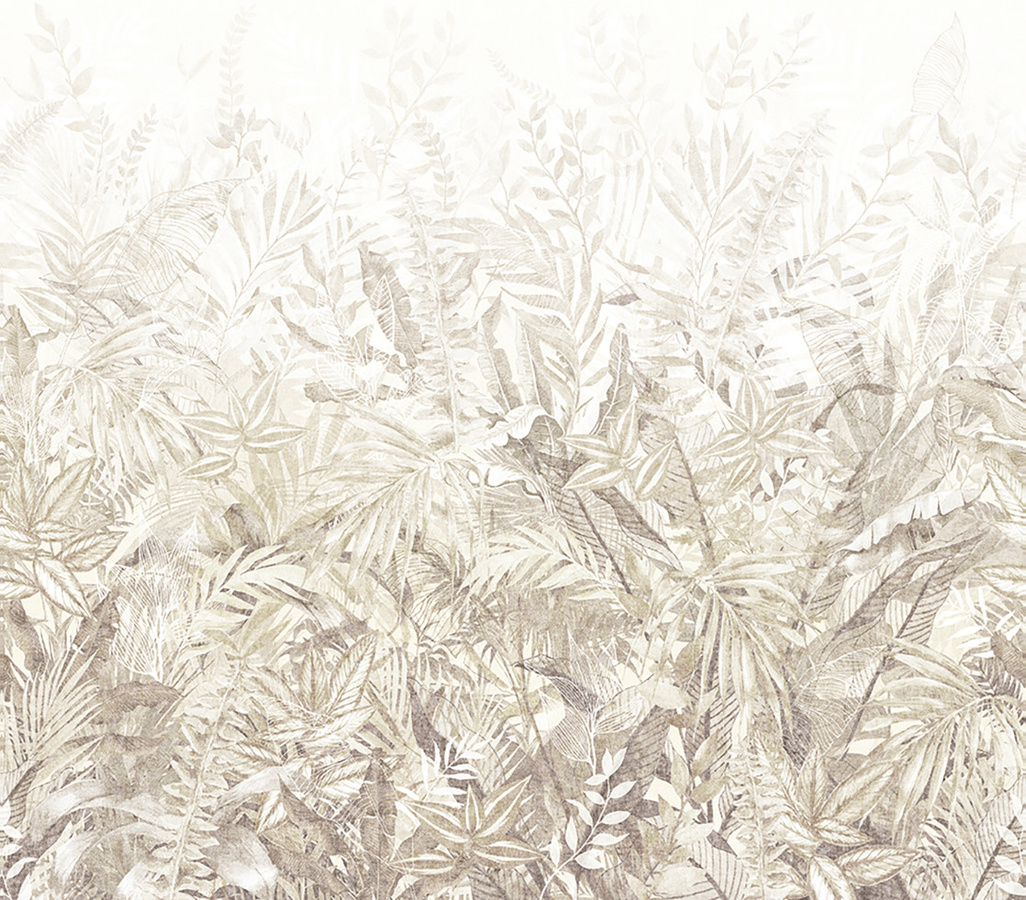 Eijffinger Mural Linen Leaves Tapisserie in Beige mit floralem Design - Bild 2
