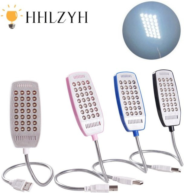 HHLZYH USB LED Leselampe mit 28 LEDs, verstellbar und flexibel, 4 Farben für Laptop und Notebook - Bild 1