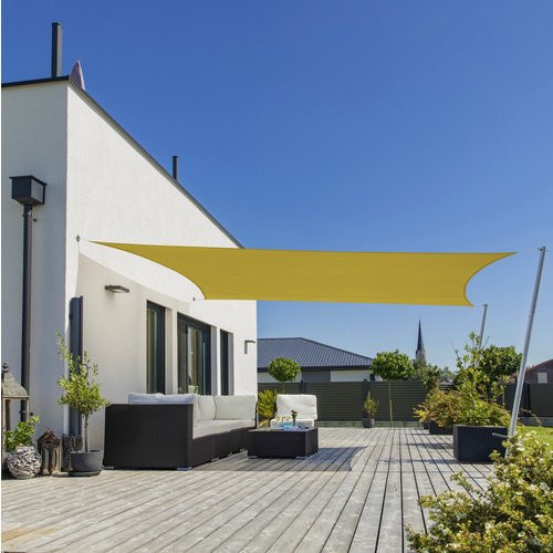 WINDHAGER Sonnensegel rechteckig aus Polyester in Gelb, Breite: 400 cm, Höhe: 400 cm - Bild 1