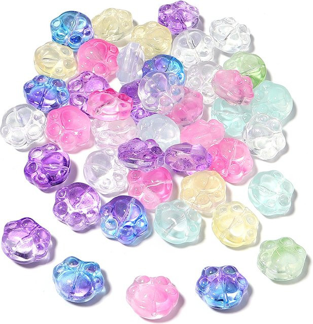Linsoir Beads Lampwork-Perlen, Bärenkrallenform, Glas, 15 x 14 mm - Bild 1