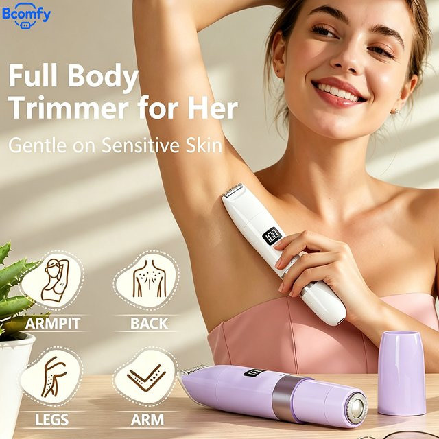 peicon Elektrischer Epilierer Bikini-Trimmer, Unisex, weiß-lila - Bild 1