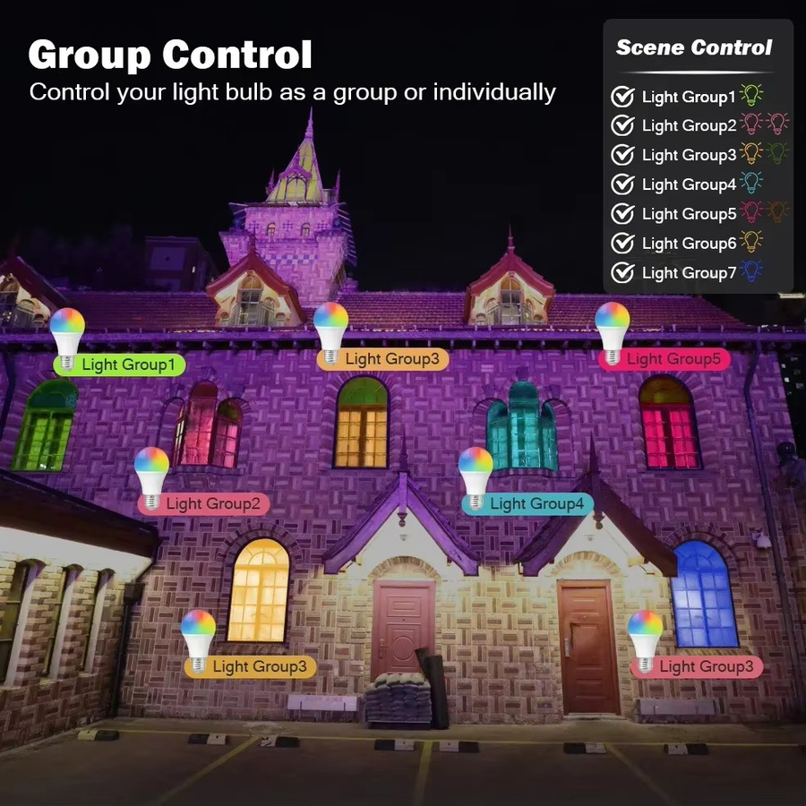 Tuya Smart RGB LED-Birne dimmbar mit WiFi Kompatibel mit Alexa und Google Home E27 - Bild 3