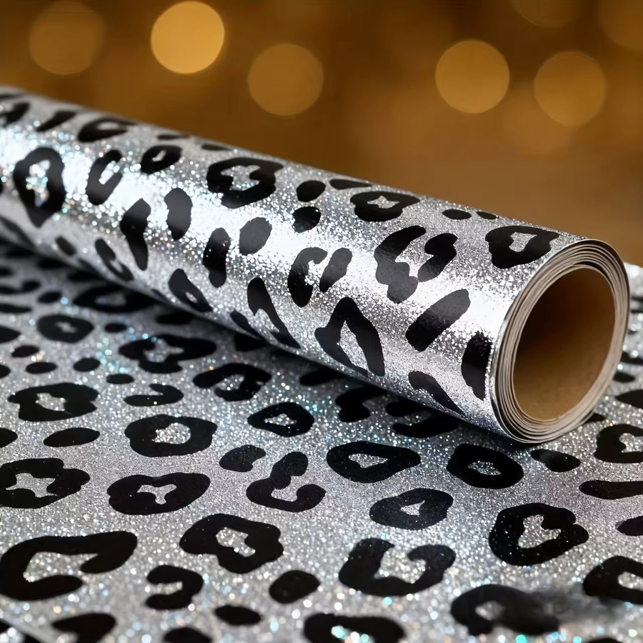 Glitzerndes Geschenkpapier mit Leopardenmuster in Multicolour, 1 Rolle glänzende Geschenkverpackung für Geburtstage und Hochzeiten - Bild 4