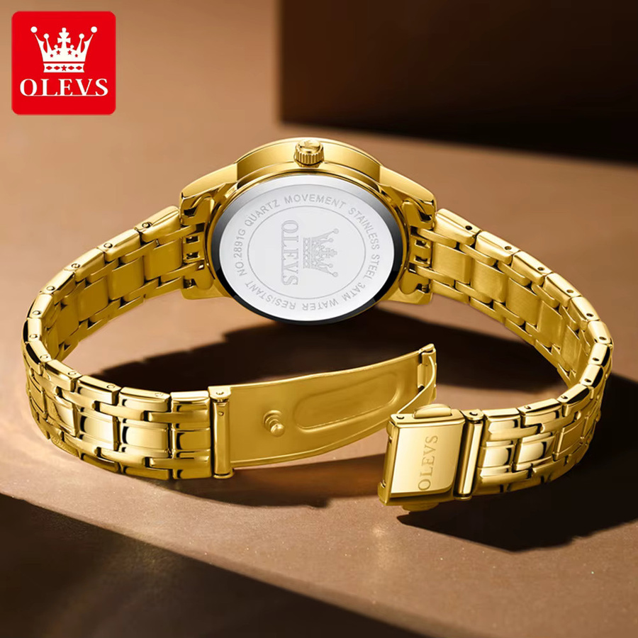 OLEVS Digitaluhr, Quarz, Edelstahl, Gold, Bicolor, Herren - Bild 4
