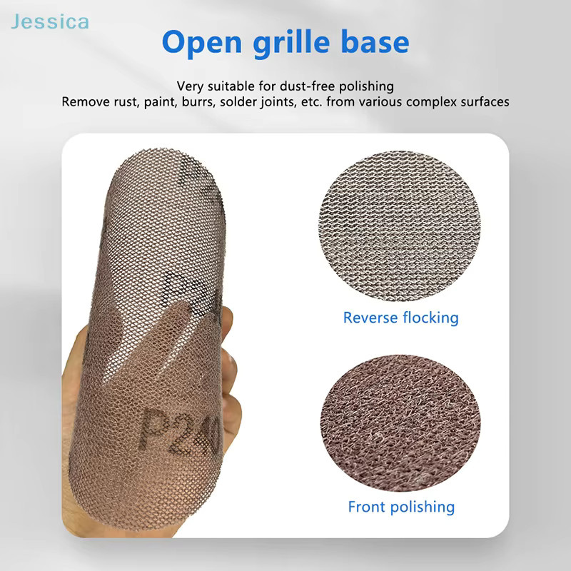 Samtgeflecht-Schleifpapier mit Aluminiumoxidrückseite Körnung P80–400 staubfrei und verstopfungssicher für hocheffizientes Polieren - Bild 4