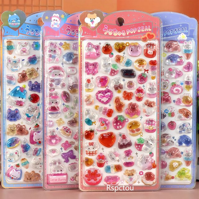Charile Tier-Relief-Aufkleber, Kawaii Katzen Hunde Kaninchen, Multicolor, Resin - Bild 1
