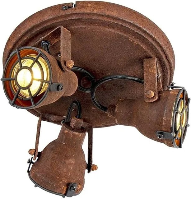 QAZQA Sorra Industrieller LED-Spot 3-flammig in Rostbraun, dimmbar, GU10 - Bild 1