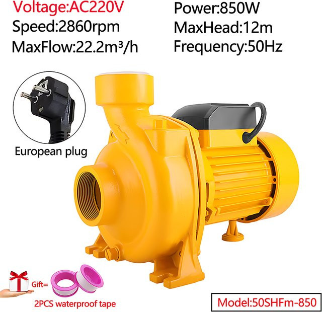xmshxltd Selbstansaugende Kreiselpumpe als Industrie-Druckerhöhungspumpe mit großem Durchfluss, 22,2 m3/h, 12 m Förderhöhe, gelb - Bild 1
