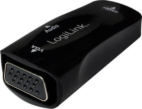 LogiLink CV0108 Adapter mit 1x HDMI-Buchse und 1x VGA-Buchse in Schwarz - Bild 1