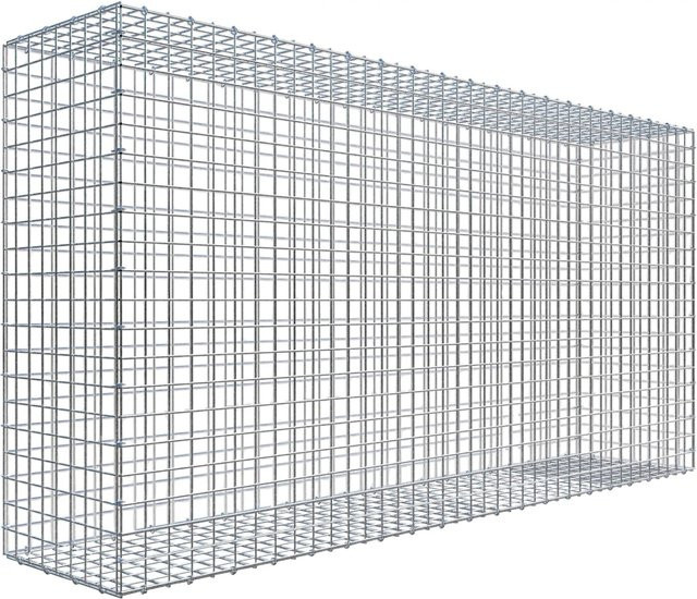 C-Ring-Gabione in Silbergrau mit Maschenweite 5 x 5 cm, B/H/T: 100 x 200 x 40 cm - Bild 1