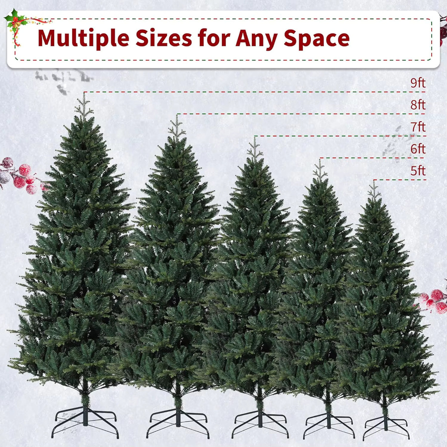 HiMISS Künstlicher Weihnachtsbaum in Grün mit dichtem PE/PVC-Material und stabilem Metallständer - Bild 3