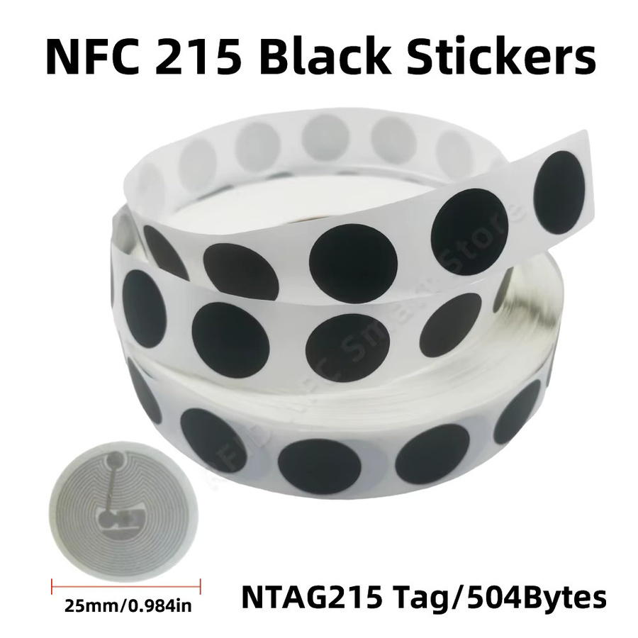 NFC-Aufkleber Set in Schwarz und Weiß, ISO14443A 13,56MHz NT/AG 215, universelle RFID-Tags für alle NFC-fähigen Smartphones - Bild 2
