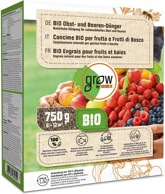 GROW by OBI BIO Obst- und Beeren-Dünger, 750 g - Bild 1