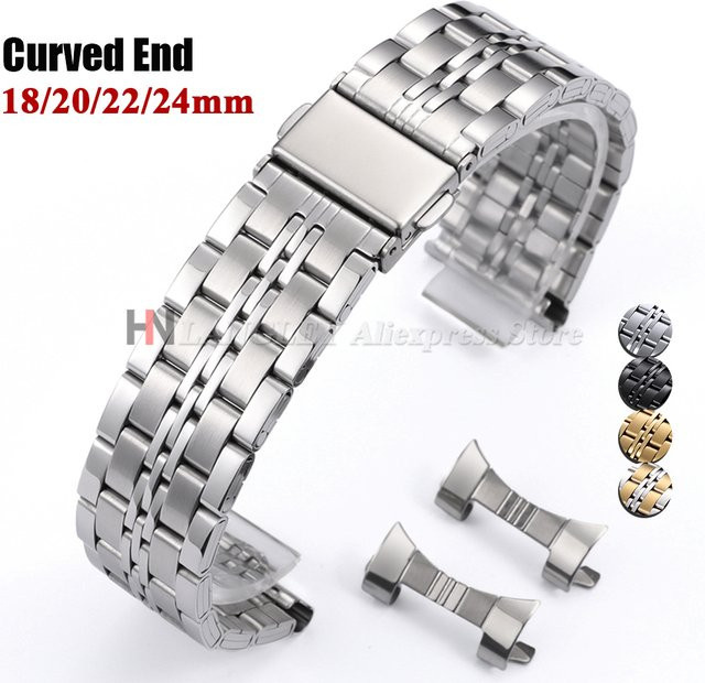 Uhrenarmband Edelstahl, Silber, Herren, Metall-Faltschließe - Bild 1