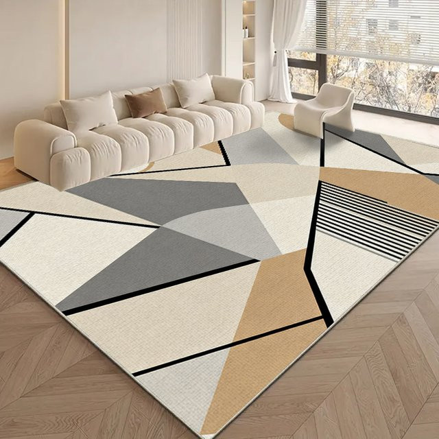 VIKAMA Minimalistischer Geometrie Teppich, rutschfest, mehrfarbig, B/T: 60 x 40 cm - Bild 1