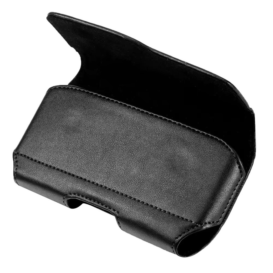 Handytasche aus Leder mit Gürtelclip für Smartphones von 3,5 bis 6,3 Zoll, Farbe: Schwarz - Bild 2