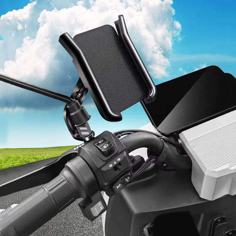 Quick Lock Smartphone Halterung für Motorrad und Fahrrad in Schwarz zur Montage am Lenker oder Rückspiegel mit Anti-Slip-Funktion - Bild 5