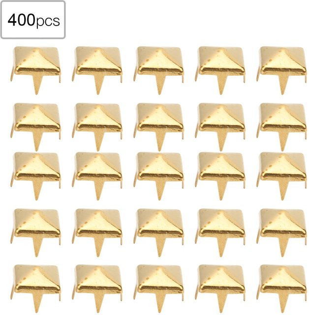 GoolRC DIY Lederhandwerk Quadratische Spike Nieten in Gold, 400 Stück, Durchmesser: 6 mm - Bild 1
