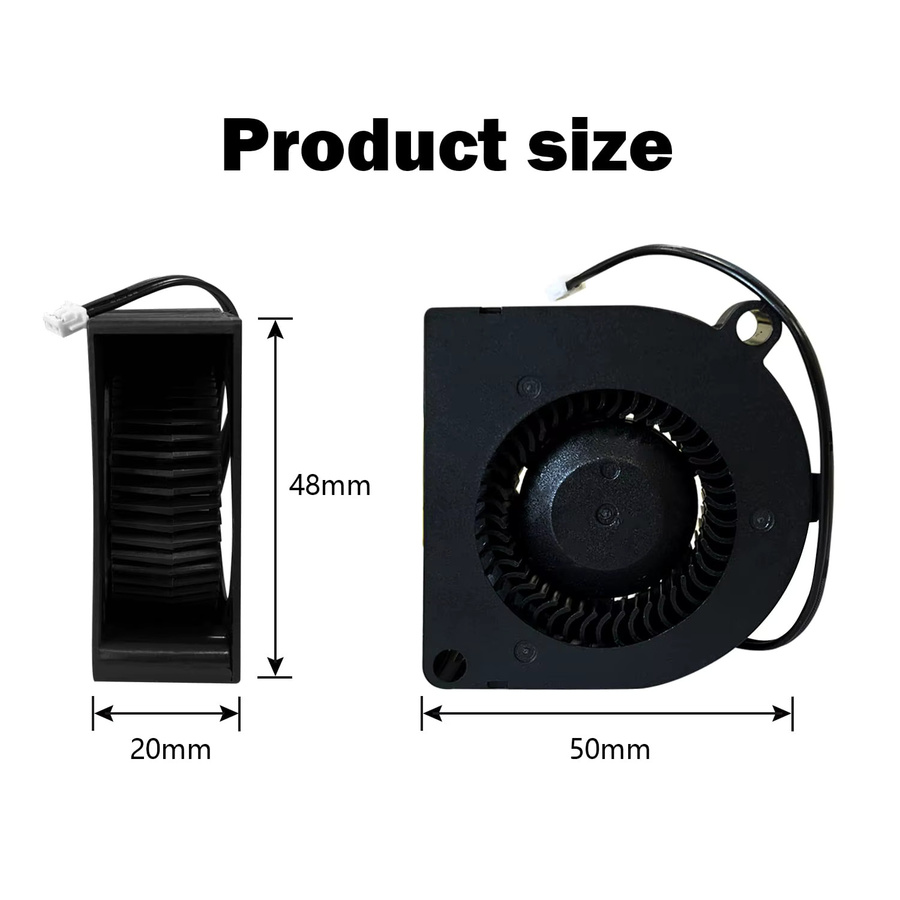 Anycubic Kobra S1 Hotend 24V DC Lüfter mit 5020 Doppelkugellager Gebläse für Axialkühlung, Schwarz - Bild 3