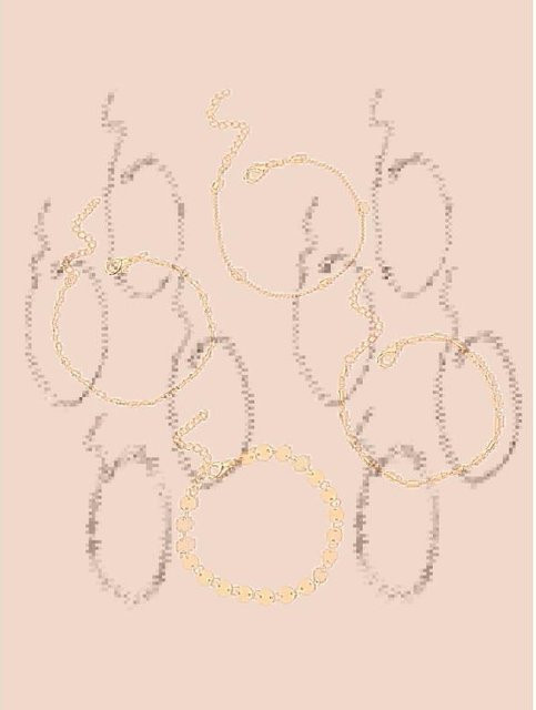 Allbestart Armband, 4-teiliges Set, Röhrenketten-Scheiben-Spitzenarmband, gold, Damen - Bild 1