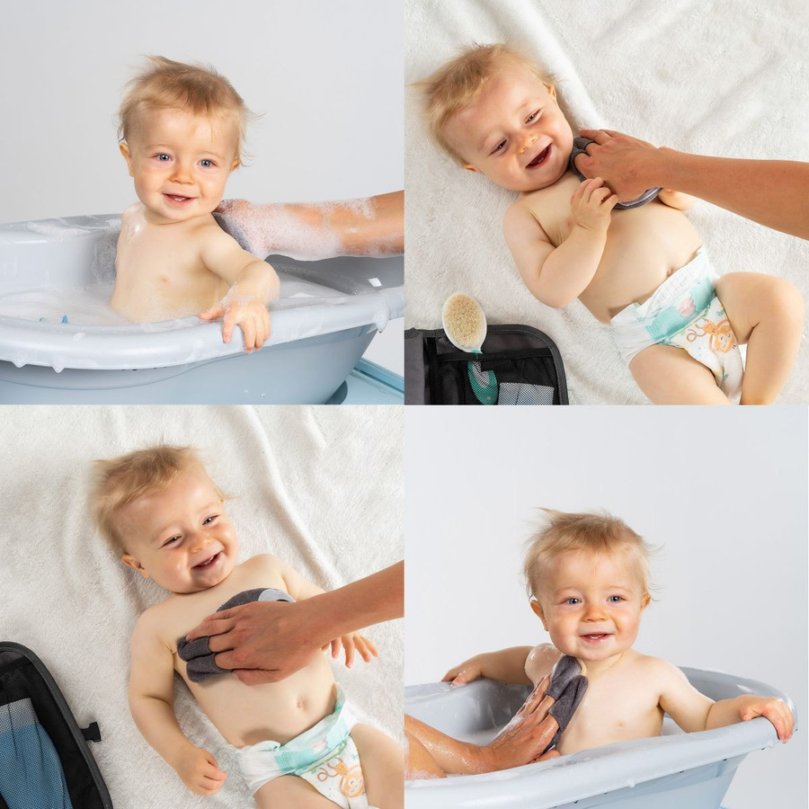 Reer BabyCare Waschpad Esel aus Baumwolle in Grau, waschbar - Bild 3