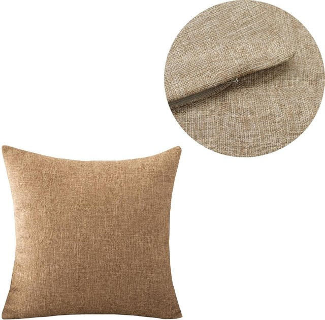 Einfarbiger Kissenbezug aus Leinen von JMG Clothing in Beige, B/H: 50 x 50 cm - Bild 1
