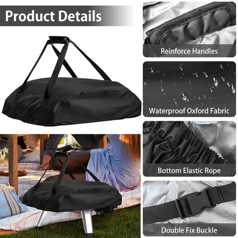 Willstar Pizzaofenabdeckung für Ooni Koda 12 und 16, wasserdichte und staubdichte Schutzhülle aus Oxford-Stoff, Schwarz, B: 40,9 cm, T: 21,6 cm - Bild 4