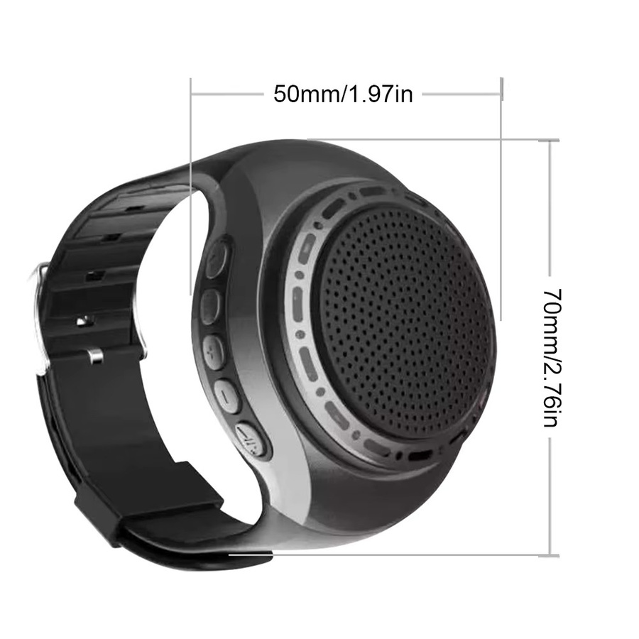 ATUOTIN Bluetooth Fahrrad-Handgelenk-Lautsprecher mit FM-Radio und Beleuchtung in Silber, USB-aufladbar - Bild 5