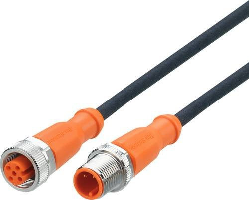 ifm electronic EVC969 Verbindungsleitung mit Stecker und Buchse, gerade, orange, Länge: 5 m, 2 x 5 Polzahl - Bild 1