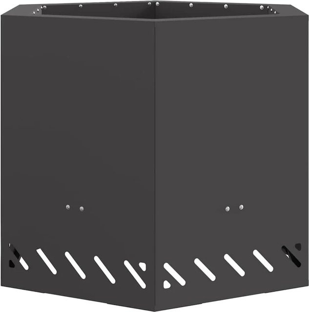 vidaXL Rauchfreier Feuerkorb aus Stahl in Schwarz mit Doppelwand-Luftzufuhr und Sekundärverbrennung, B/T/H: 58 x 58 x 51 cm - Bild 1