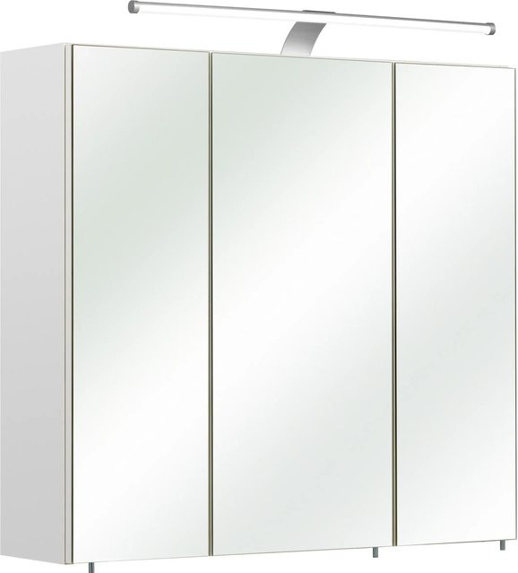 Pelipal Spiegelschrank Weiß glänzend mit Soft-Close-Türen und Regalen, Breite: 75 cm - Bild 1