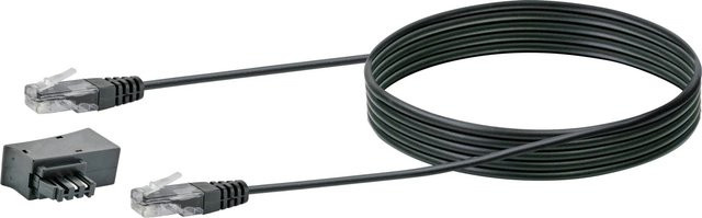 Schwaiger Modemkabel mit TAE/DSL-Steckeradapter Schwarz, Länge: 3 m - Bild 1