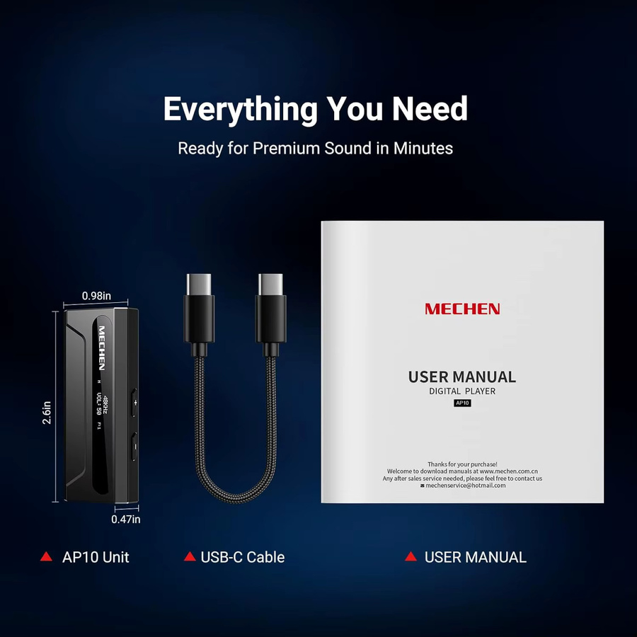 MECHEN AP10 USB-C zu AUX DAC Verstärker in Schwarz mit 3,5mm und 4,4mm Anschluss, Hi-Res ES9028Q2M DSD256 Adapter für iPhone 15/16/17 Pro und Android - Bild 3
