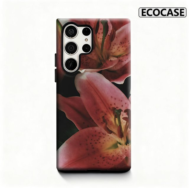 Handyhülle Pink Lily Bouquet für Samsung Galaxy S25 Ultra, S24 und S23 Ultra Plus mit glänzender doppellagiger Rückseite in Pink - Bild 1