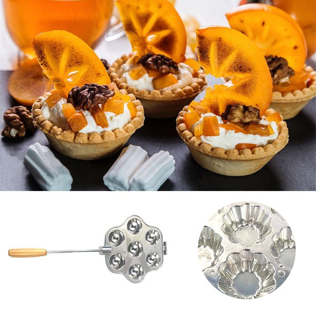 Backform aus Aluminiumlegierung mit 7 runden Mulden in Silber für Muffins, Cupcakes und Eierkuchen - Bild 1
