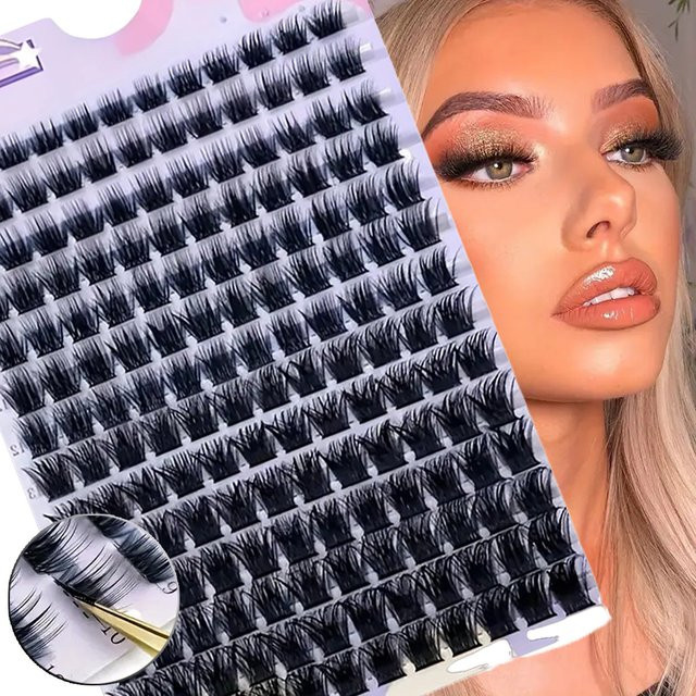 MIAOJIE Wimpern-Cluster, 0,07mm, D-Curl, 9-16mm, Schwarz, Natürlich - Bild 1